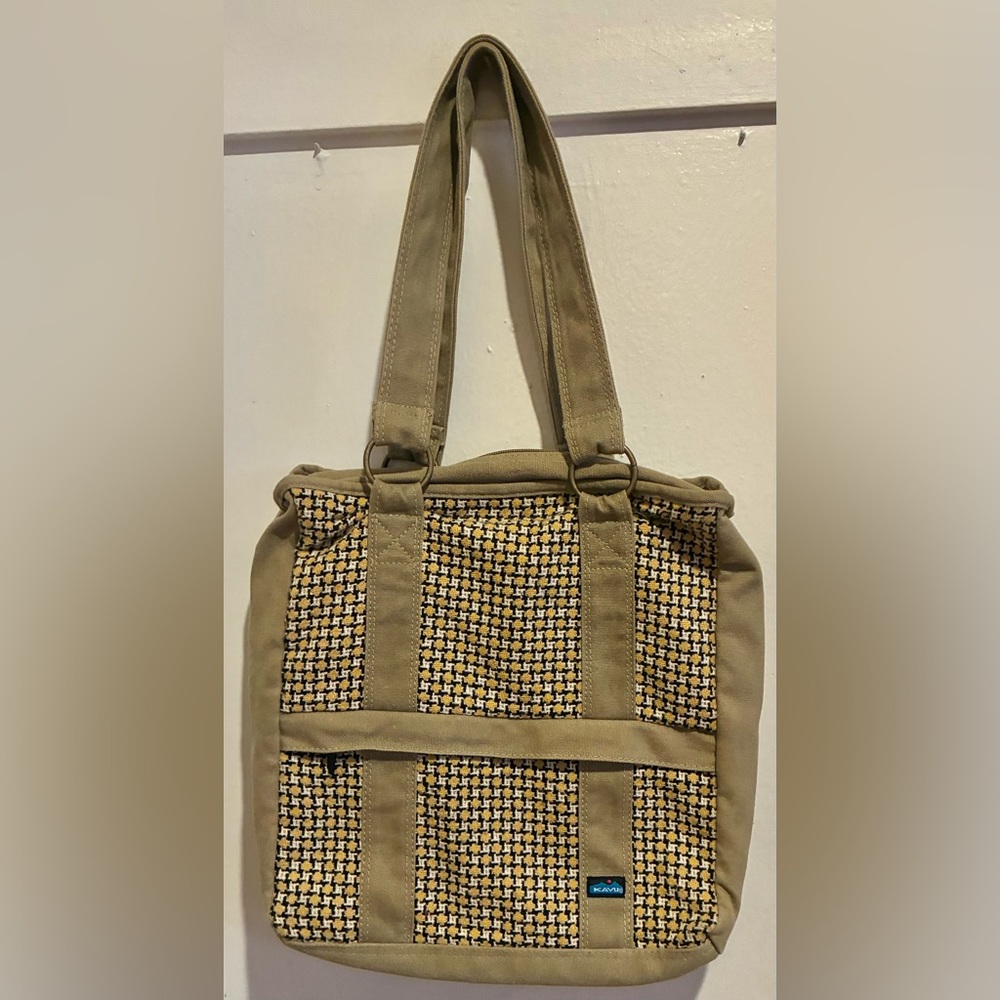 Kavu Tan and Black Patterned Tote Bag
